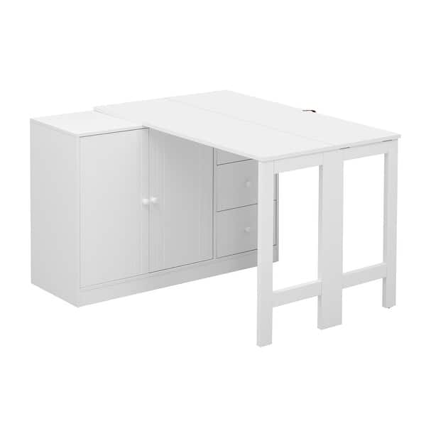 Sideboard with Adjustable Pull-Out Top, 2 Doors & 3 Drawers - Bed Bath & Beyond