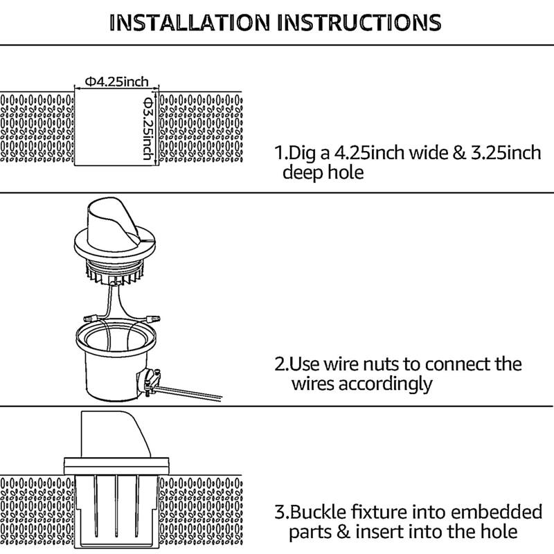 6 Pack Commercial Grade 6W LED In-Ground Well Lights, 3000K Warm White