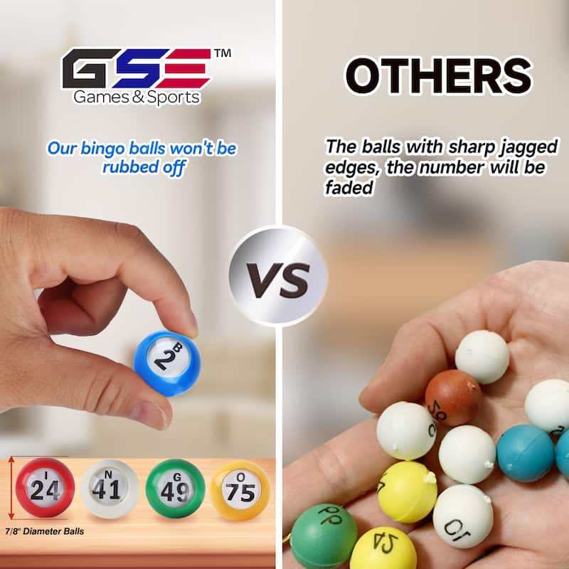 GSE™ 7/8-Inch Multi-Color Plastic Bingo Balls Set. Replacement Bingo Balls for Large Bingo Cage - Bingo Balls
