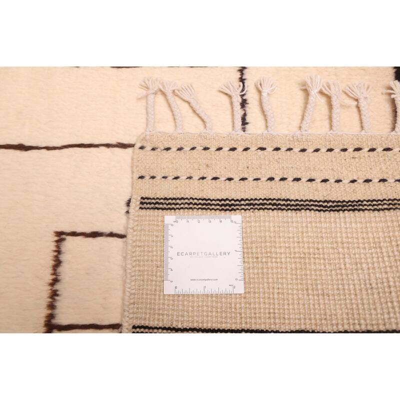 ECARPETGALLERY Hand-knotted Pak Finest Marrakesh Cream Wool Rug - 8'3 x 10'0