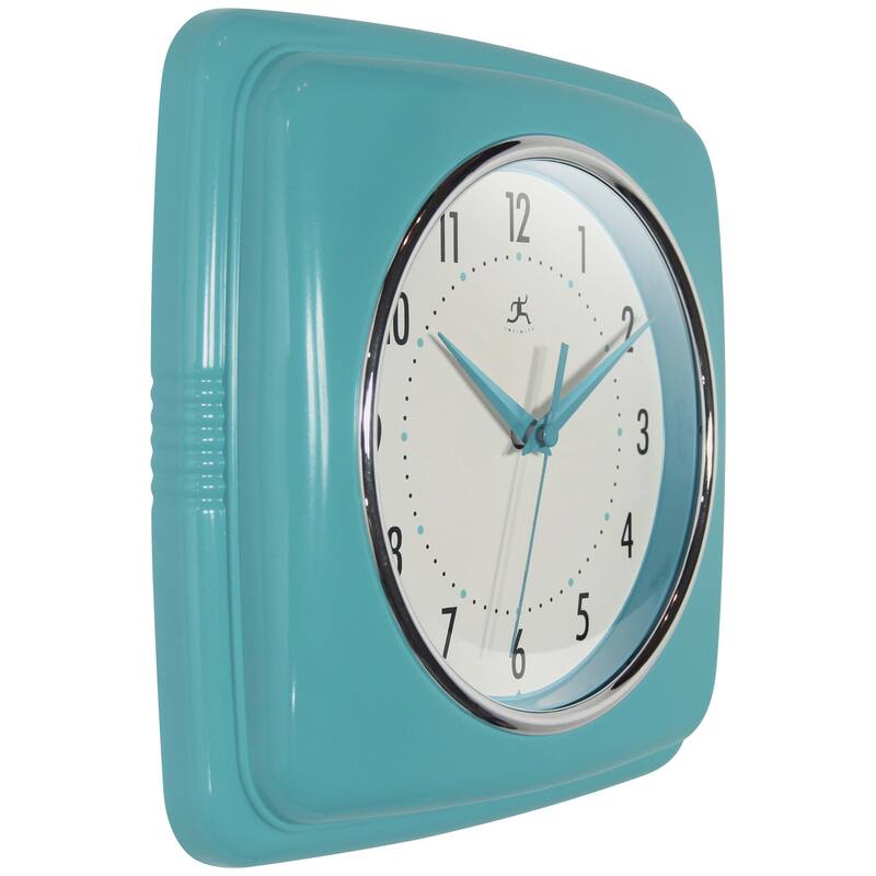 Infinity Instruments Retro 9.25-inch Square Wall Clock - 9.25 x 1.875 x 9.5