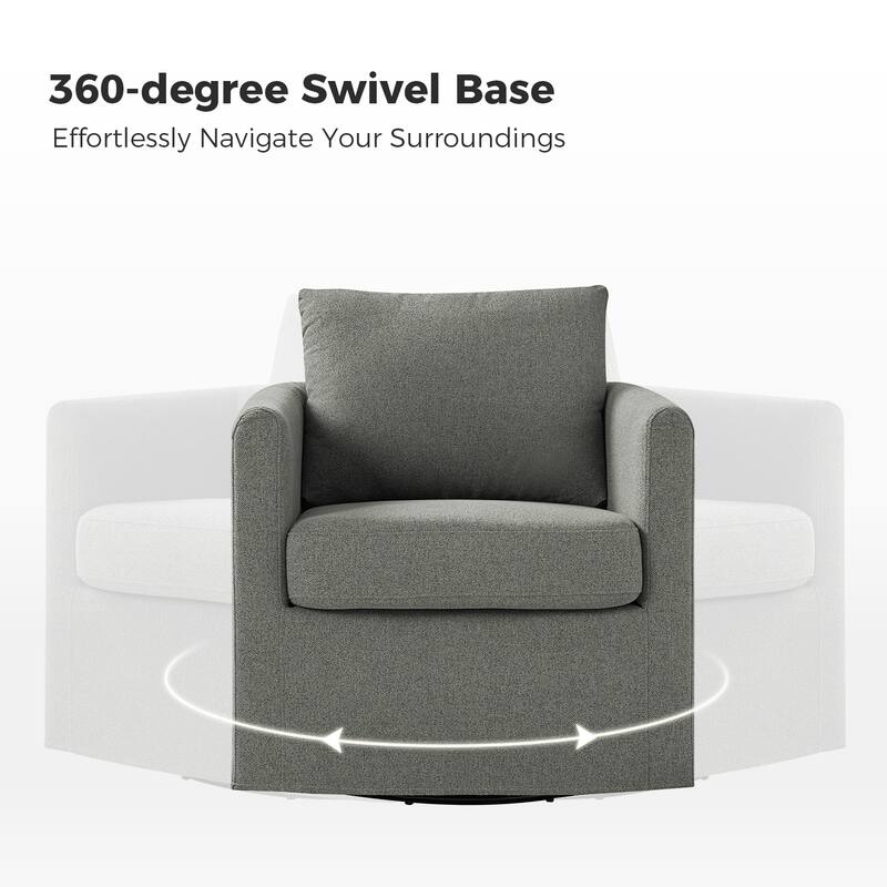 Erkenbald Modern 360-Degree Swivel Chair with Removable Slipcover by HULALA HOME