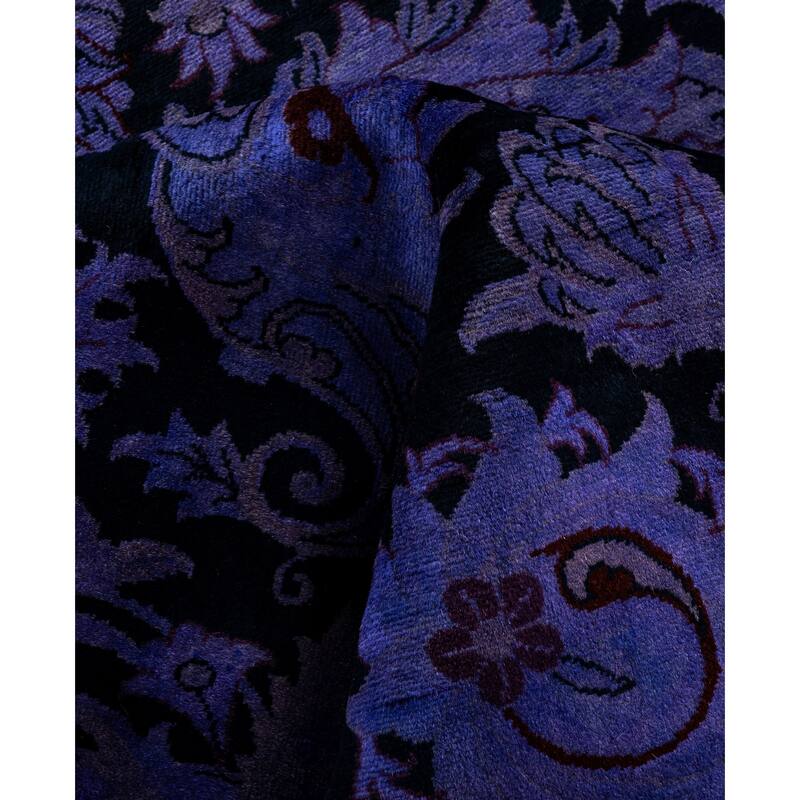 Overdyed One-of-a-Kind Hand-Knotted Area Rug - Purple - 9' 2" x 11' 10"