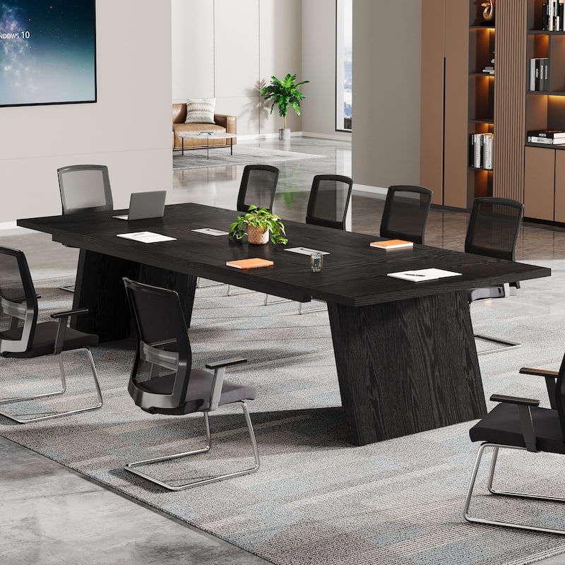 8FT Industrial Farmhouse Conference Table with Cable Management