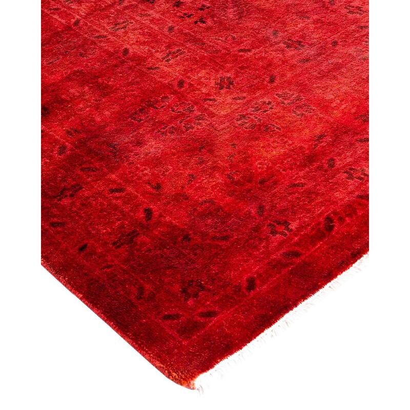 Overdyed, One-of-a-Kind Hand-Knotted Area Rug - Red - 8' 2" x 10' 0"