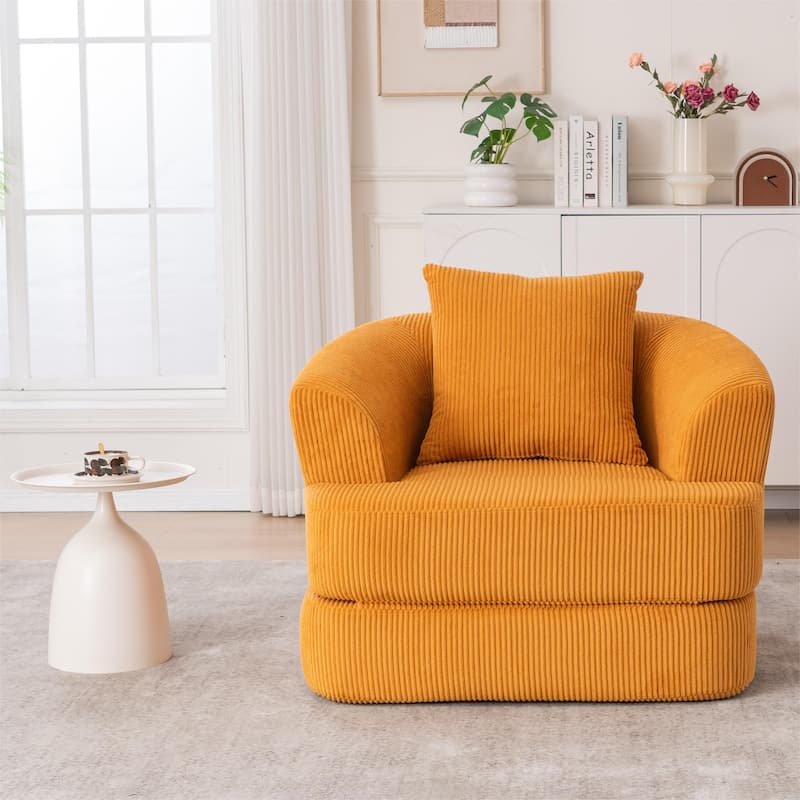 Folding Single Accent Chair Recliner Convertible Sleeper Sofa Bed, Space-Saving Lounge Chair Floor Chair