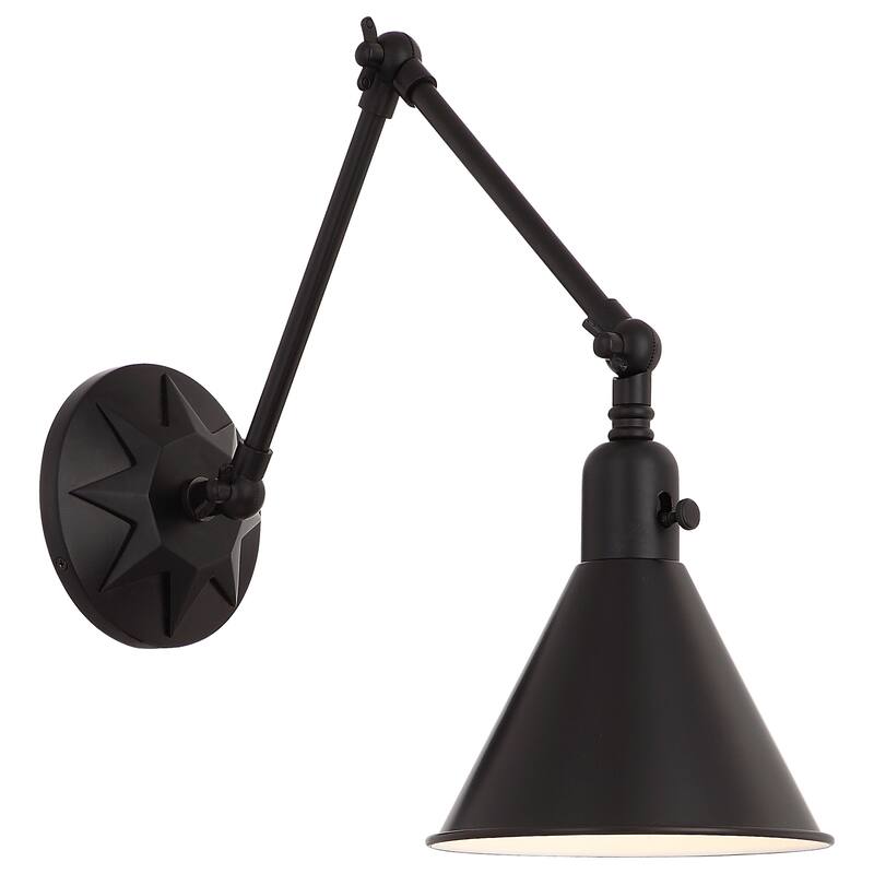 Morgan 1 Light Matte Black Wall Mount - 7'' W x 11'' H x 24'' D - 7'' W x 11'' H x 24'' D