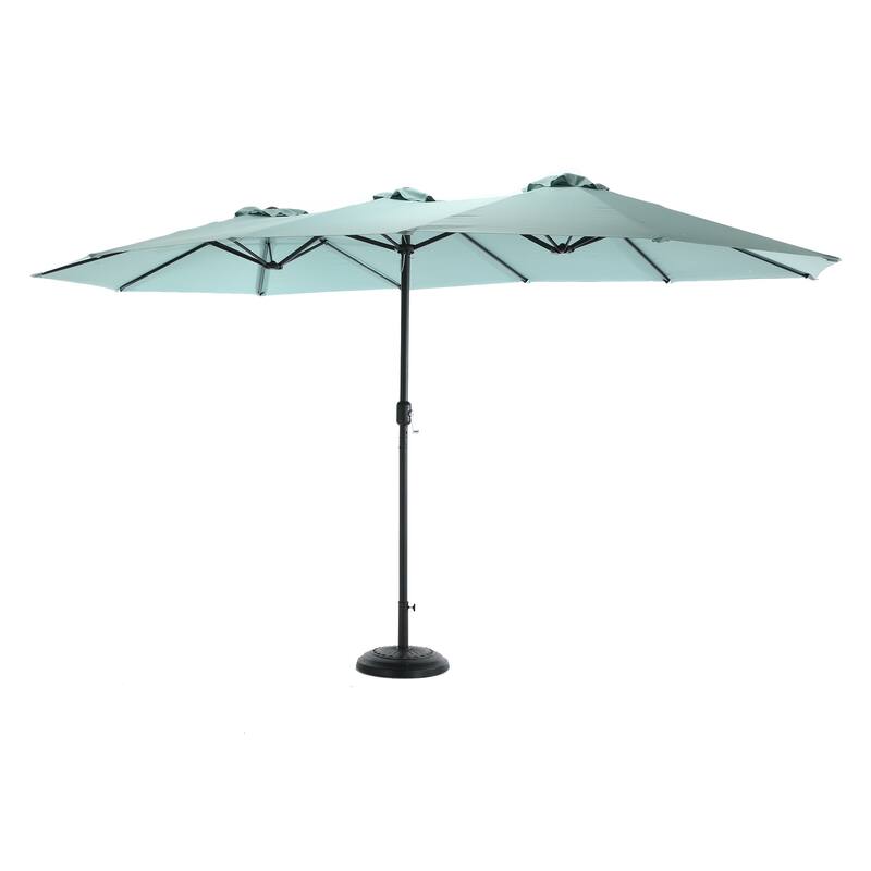 14.8ft Large Rectangular Double-Sided Patio Umbrella with Crank