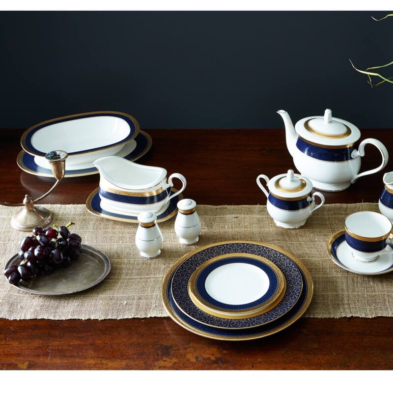 Odessa Cobalt Gold Gravy With Tray (2 Pieces), 21.50 oz.