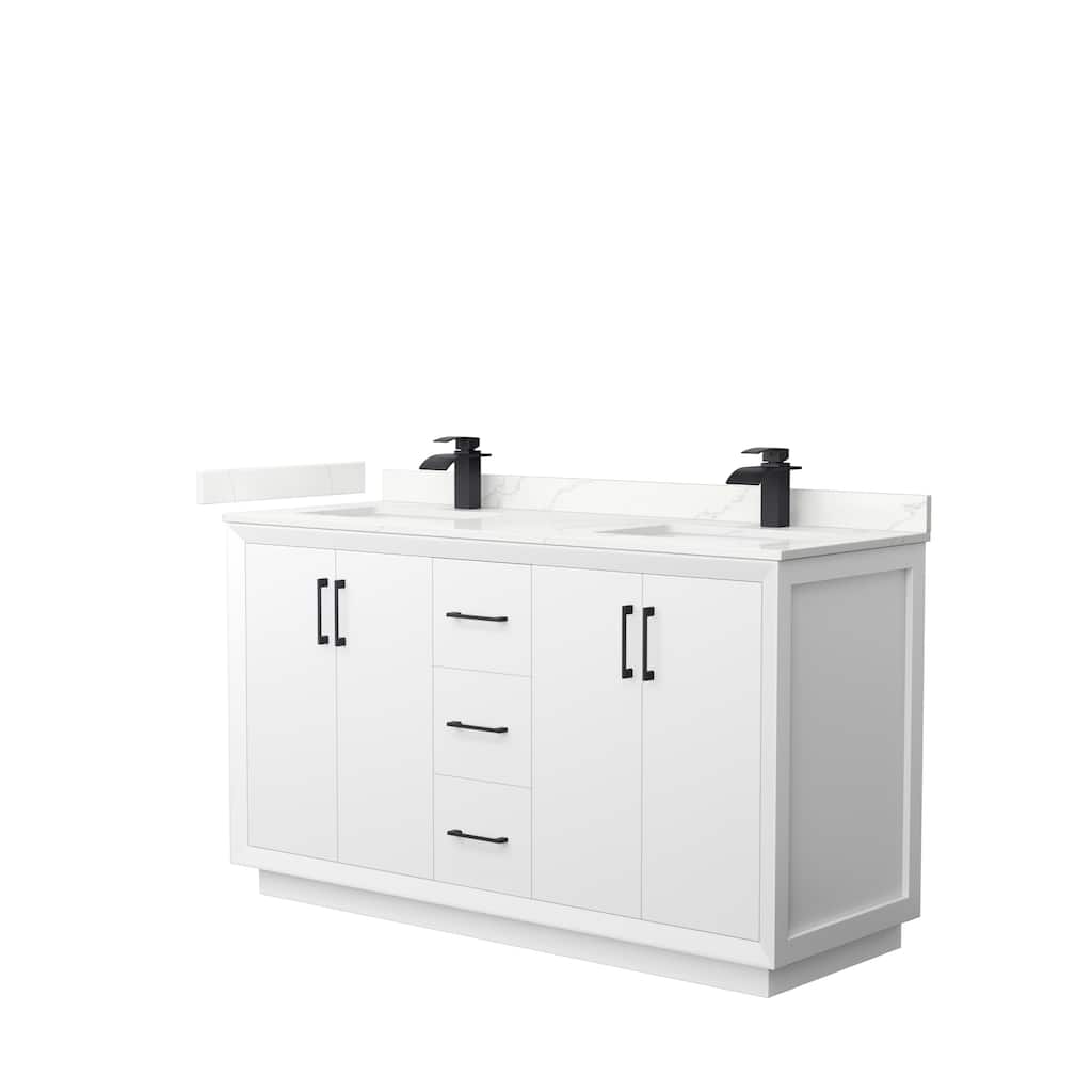 Strada 60-inch Double Vanity, Quartz Top
