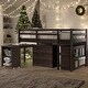preview thumbnail 15 of 50, Contemporary Low Study Twin Loft Bed with Cabinet and Rolling Portable Desk, Solid Construction & Versatility Galore Espresso