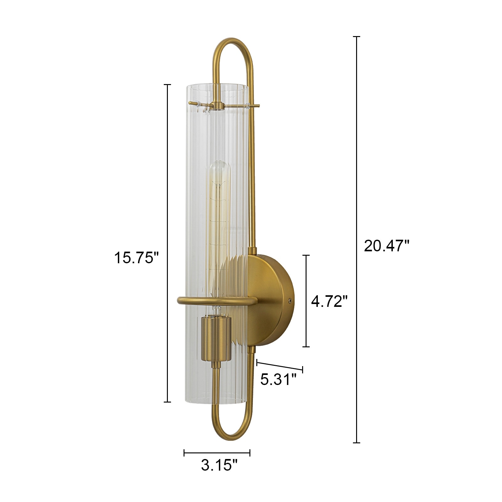 Modern Minimalist Up And Down Wall Sconce – 11.8 Inch LED Wall Light, Dual Direction Lighting, Matte Aluminum Metal (Gold), For Bedside, Hallway, Stairs & Vanity
