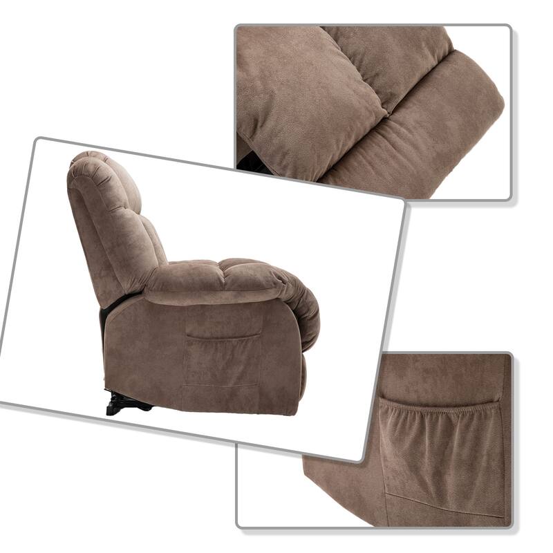 Classic Vintage Velvet Upholstered Power Leisure Recliner with Lift Base