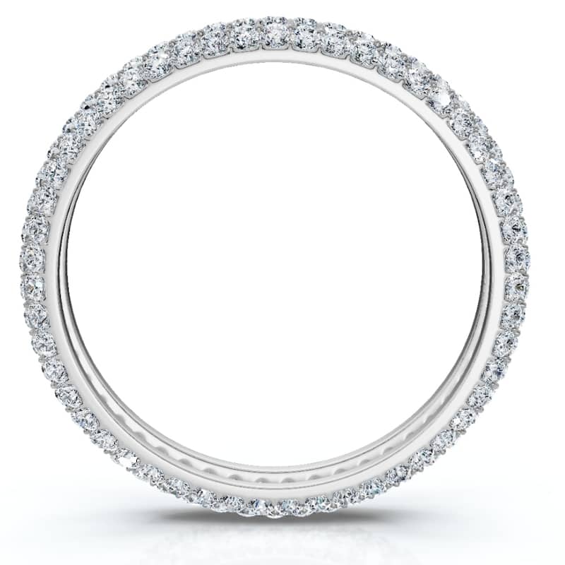 1.10ct Pave Diamond Eternity Wedding Ring White Gold Lab Grown