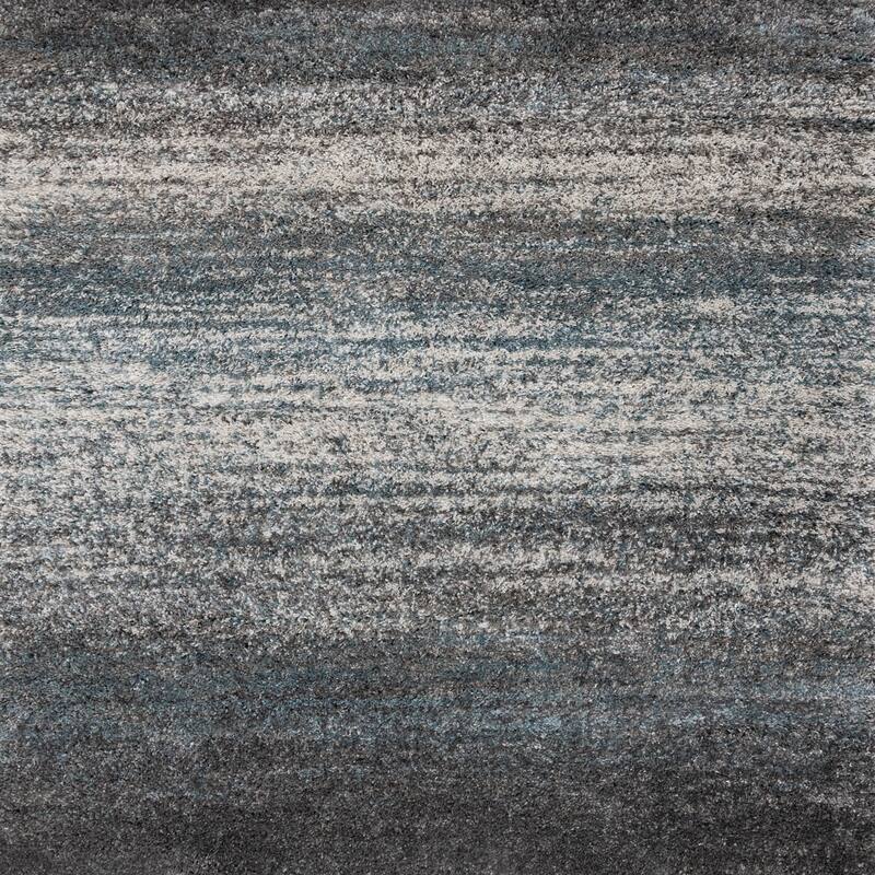 Miley Collection - Grey/Blue Distressed Stripes Rug