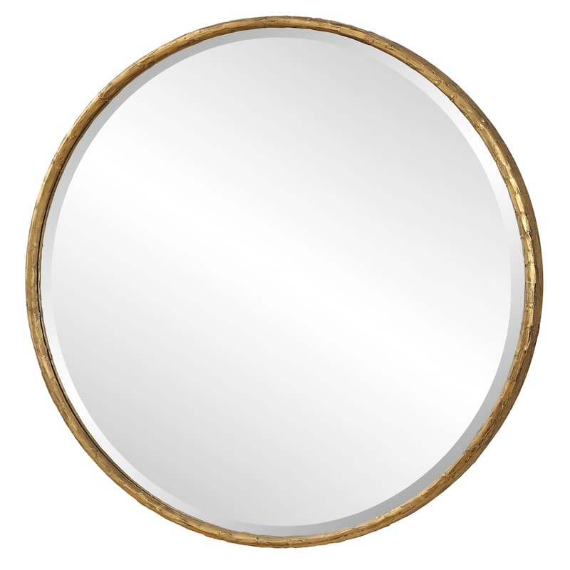 Uttermost Sutton Aged Gold Round Mirror - 47.25'' H X 47.25'' W X 1.5'' D