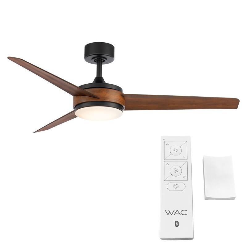 Mod Indoor and Outdoor 3-Blade Smart Compatible Ceiling Fan 54in with 3000K LED Light Kit and Remote Control