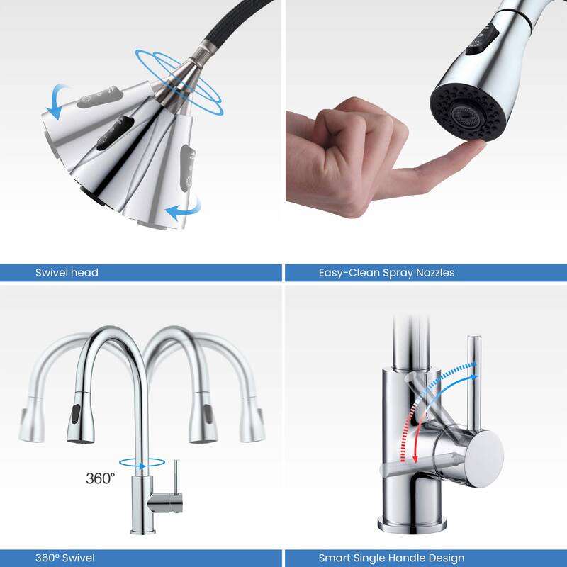 Single Handle Pull Down Kitchen Faucet