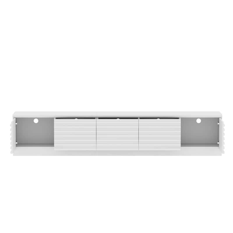 Modern Black TV Stand with Storage Cabinets for Living Room