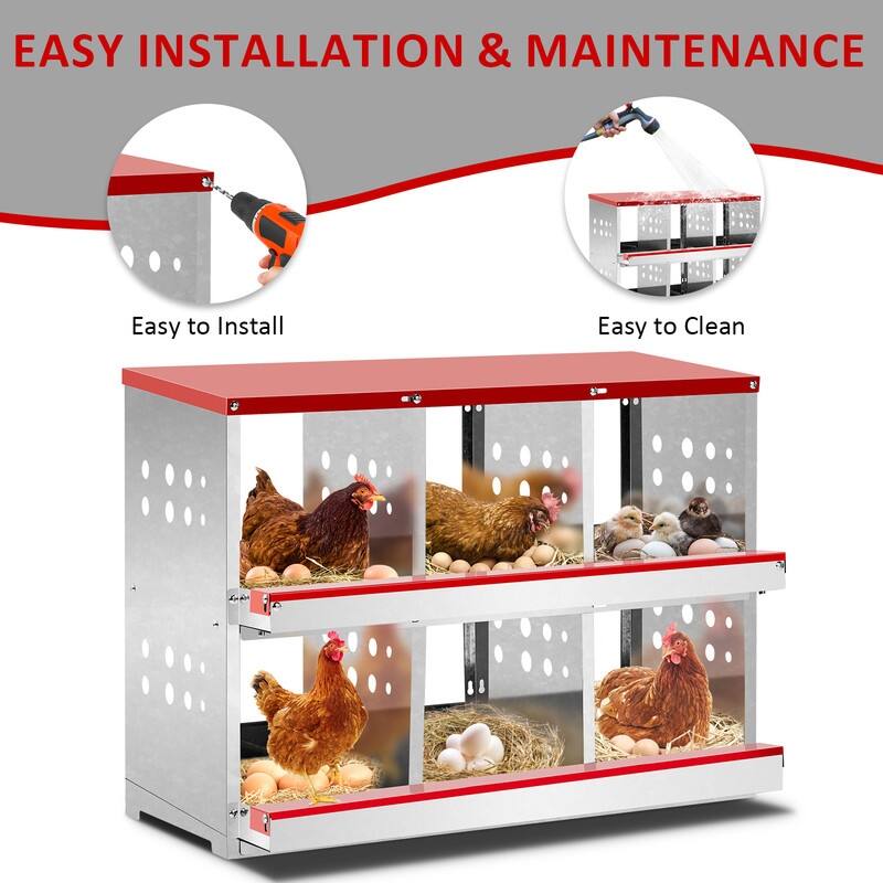 Metal Poultry Nest Box Wall Mount For Chickens Hens Ducks
