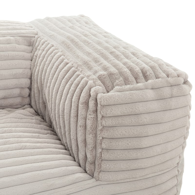 Sealy® Redd Taupe Corduroy Foam Bean Bag Sofa