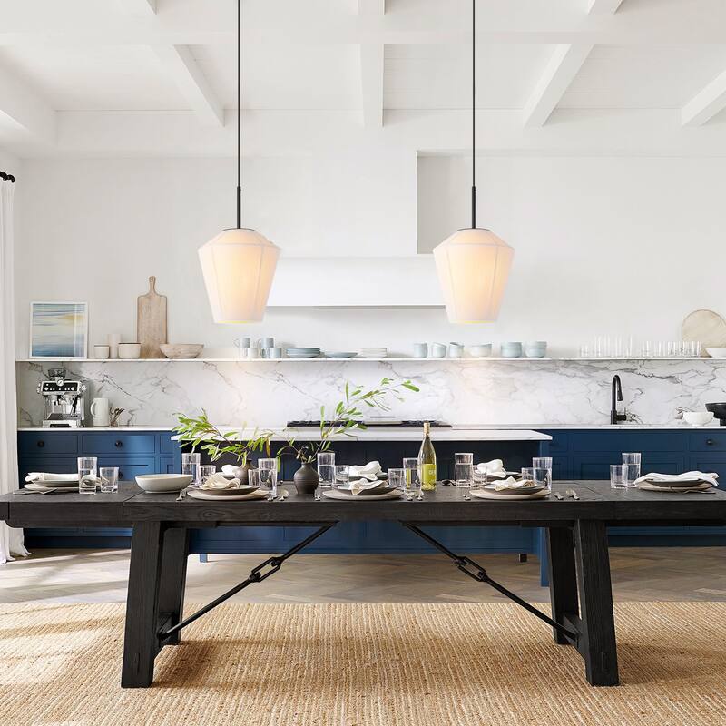 1-Light Modern Farmhouse Handwoven Rope Pendant Light for Kitchen Island - 10.6 in. W x 11.8 in. H