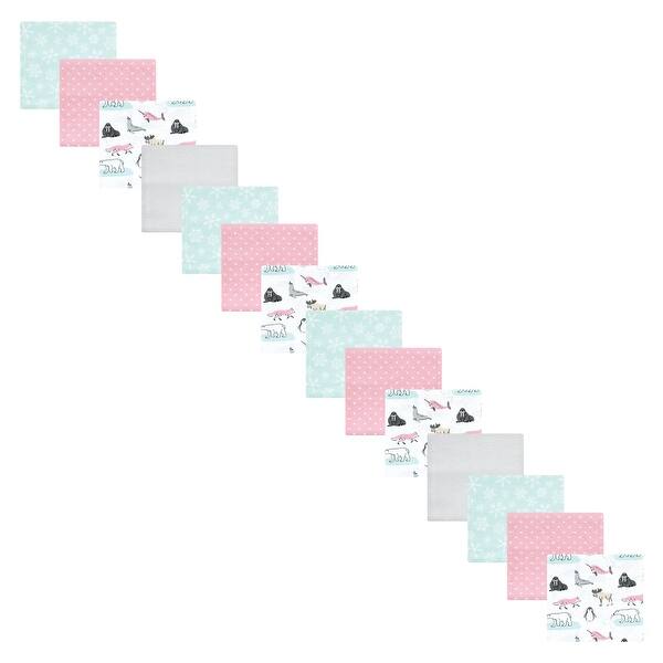 slide 1 of 1, Hudson Baby Infant Girl Cotton Flannel Receiving Blankets Bundle Set, Girl Arctic Animals, One Size One Size - Girl Arctic Animals