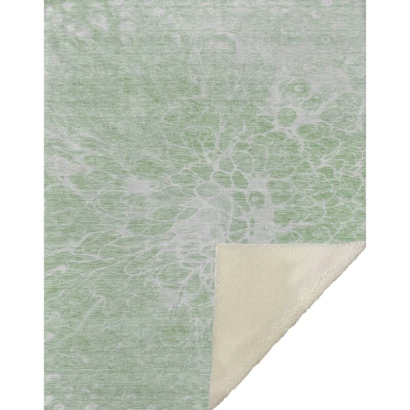 Premium Machine Washable Modern Floral Sherpa Throw Blanket