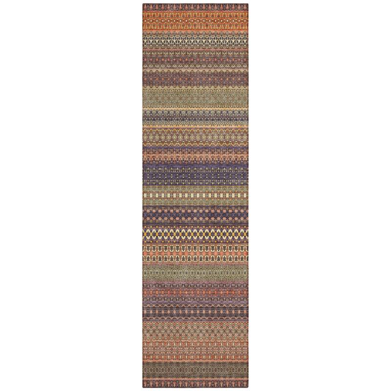 Elri Stripe Weather Resistant Blended Style Outdoor Rug