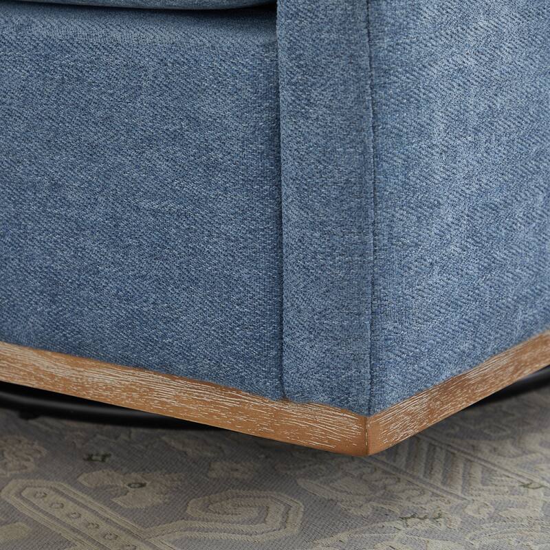 Roomfitters 30.7" Square Swivel Accent Chair, 360-Degree Chenille Lounge Club Chair for Living Room