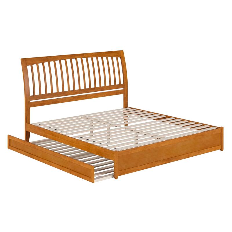 Roslyn Platform Bed with Modern Panel Footboard and Twin XL Trundle