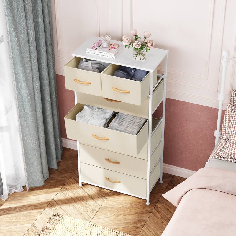 Vertical Storage Dresser 7-drawer Chest Closet Organizer Unit for Bedroom