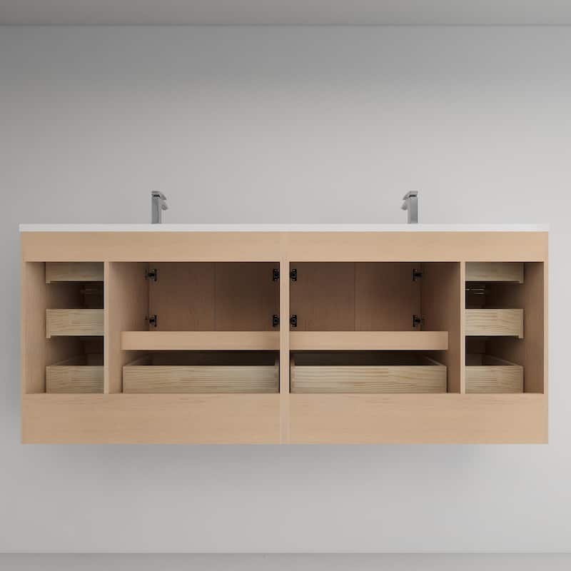 Victoria 84'' Freestanding Vanity with Double Reinforced Acrylic Sink - 83.5