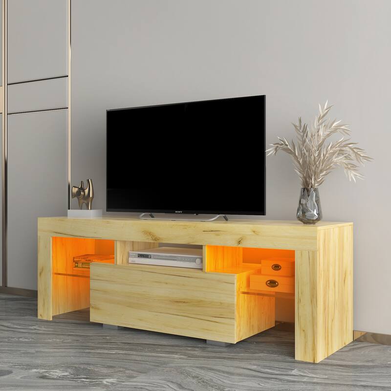 55-Inch Modern TV Stand with LED RGB Lights