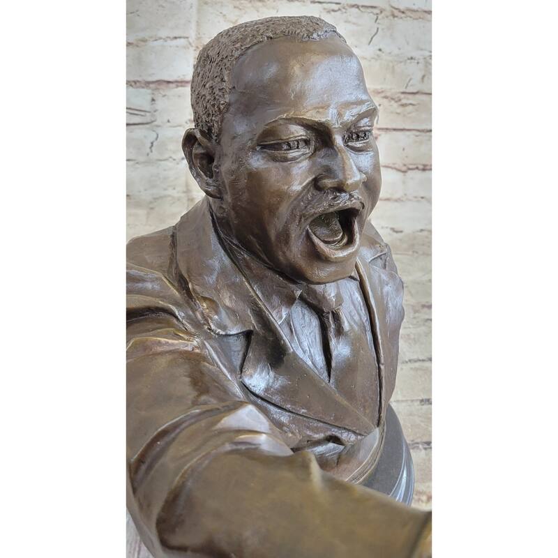 Martin Luther King Jr. Mlk Bronze Bust Statue Sculpture Signed Original Art 12 Inches X 15 Inches