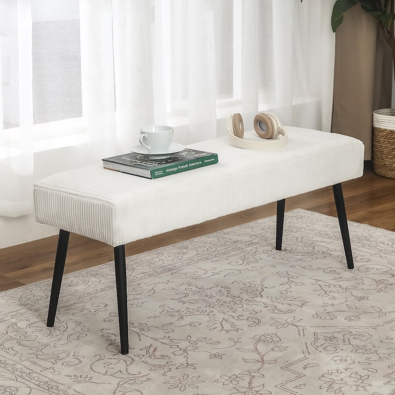 Adeco Modern End of Bed Bench Tufted Ottoman