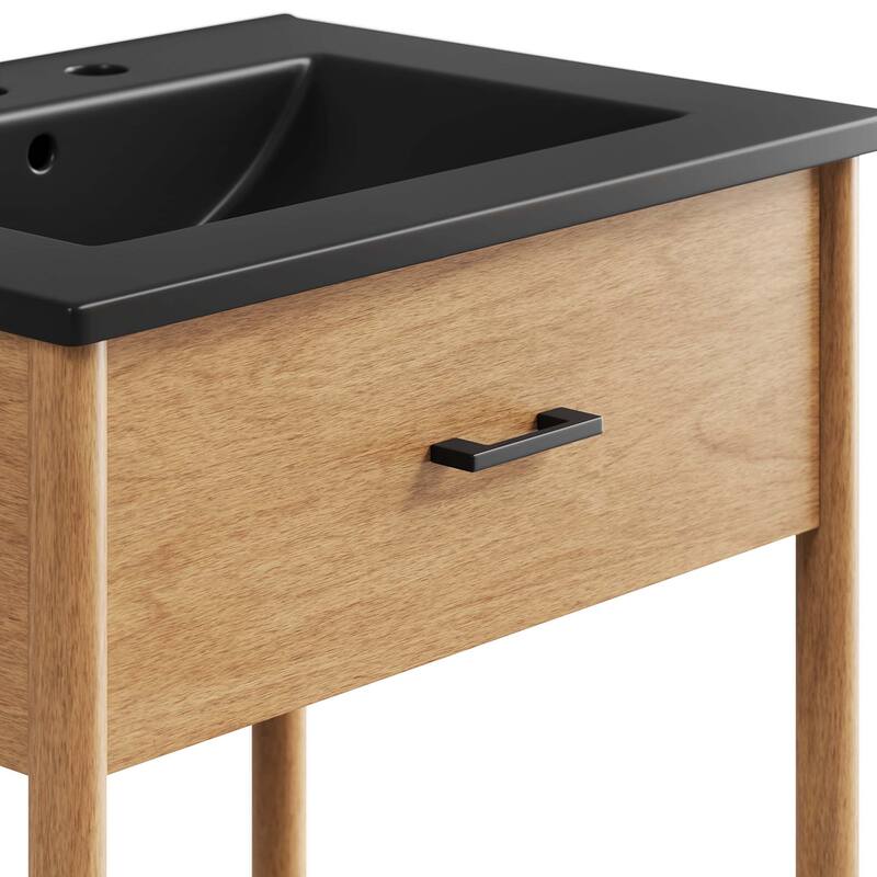 Zaire 18"/24"/30"/36"/48" Bathroom Vanity with Black Sink Top