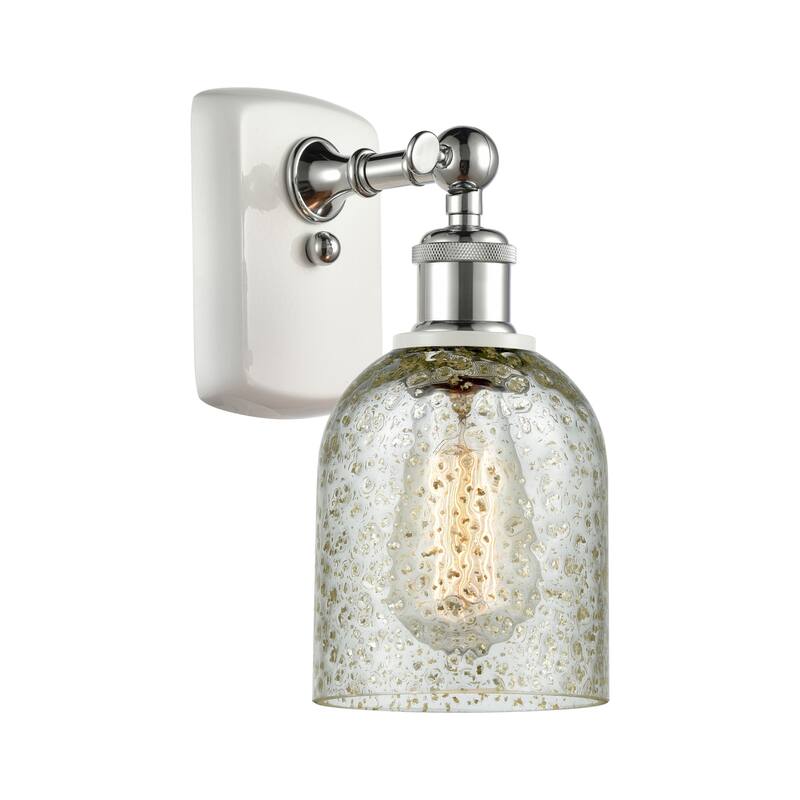 Innovations Lighting Caledonia 12" Tall Bathroom Sconce - White and Polished Chrome / Mica