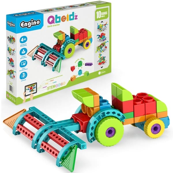 slide 2 of 5, Engino: Qboidz Farm Tractor - 10 Model Brick Building Set, Toy Construction
