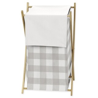 Grey Woodland Plaid Collection Laundry Hamper - Gray White Rustic ...