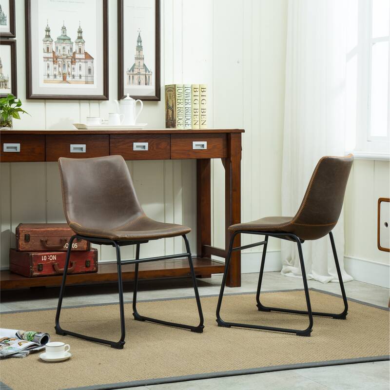 Vintage PU Leather Dining Chairs