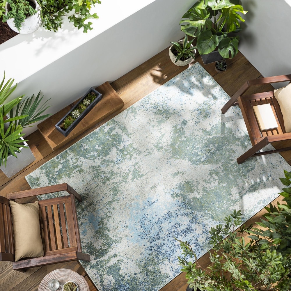 Michele Indoor / Outdoor Abstract Industrial Area Rug