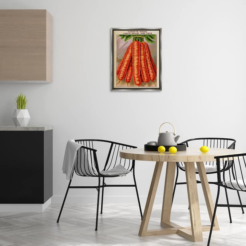 Stupell Country Vintage Carrots Framed Floater Canvas Wall Art Design By Lil' Rue