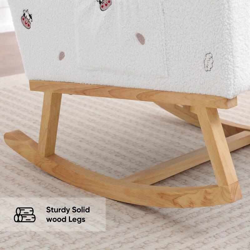 HOMYKA 28" Wide Rocking Chair for Nursery with Solid Wood Leg
