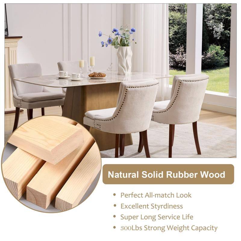 Modern Double-layer Cushioned Dining Chairs Set of 2