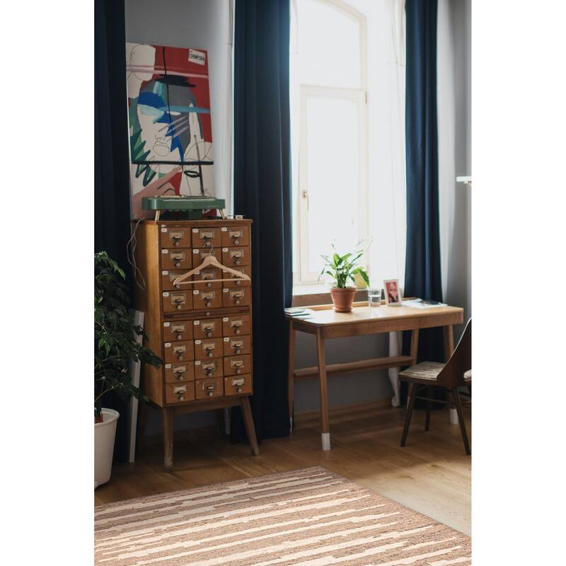 ECARPETGALLERY Flat-Weave Marrakech Taupe Wool Kilim - 5'2 x 7'11