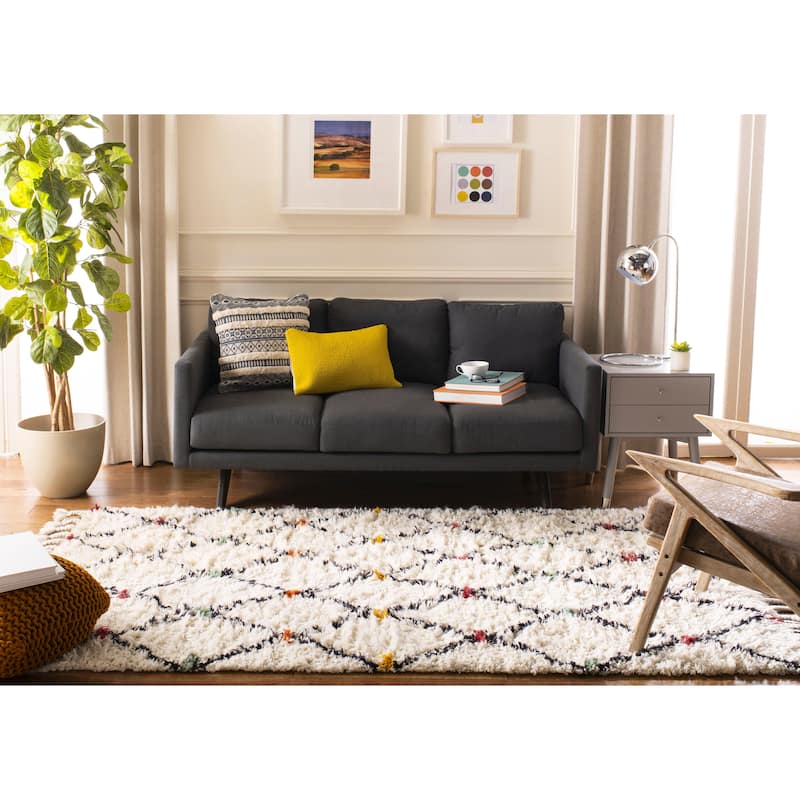 SAFAVIEH Handmade Casablanca Shag Hajri Tribal Wool Rug