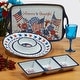 preview thumbnail 5 of 3, Certified International Stars & Stripes 9" Melamine Salad/Dessert Plates, Set of 6 - 9" Dia