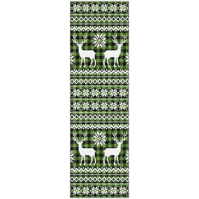 Premium Washable Super Soft Christmas Reindeer Mayfield Rug