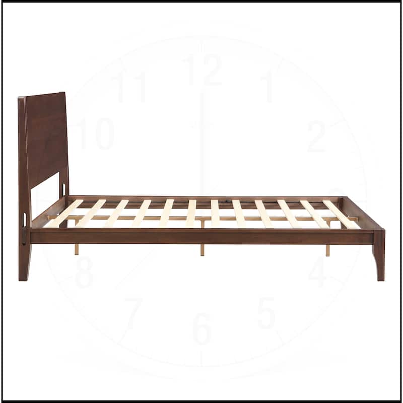 12 Inch Bamboo Wood Platform Bed with Wood Slat Metal Support